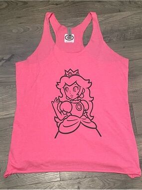 Pink Racerback Tank with Princess Peach